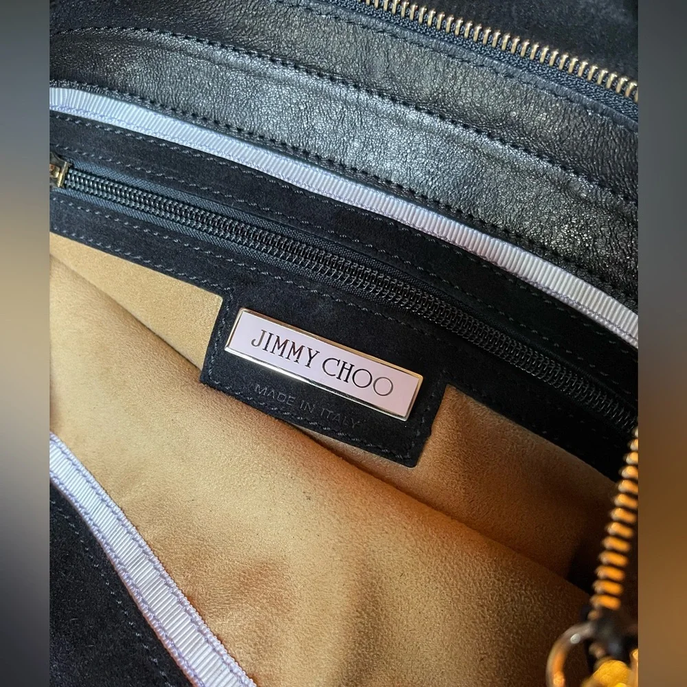 Jimmy Choo black suede fringed bag - Picture 6 of 7